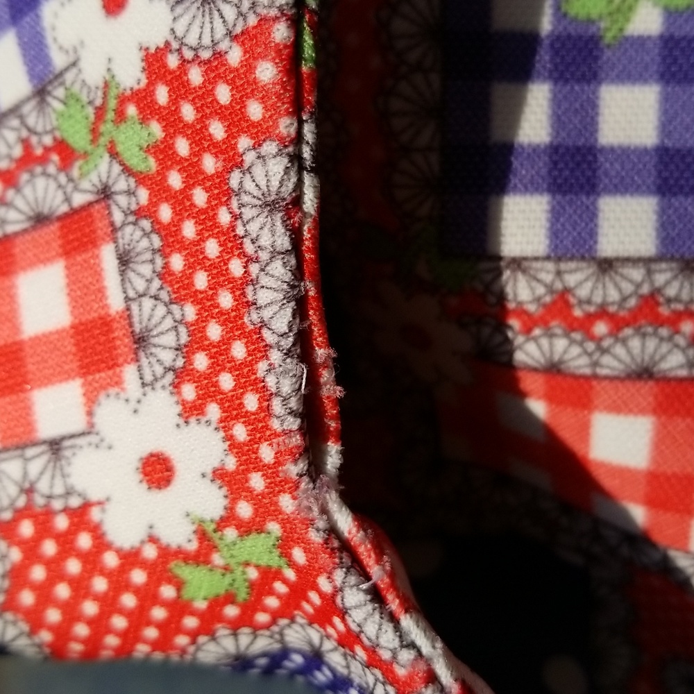 Vintage Double Knit Polyester Patchwork Print Top… - image 4